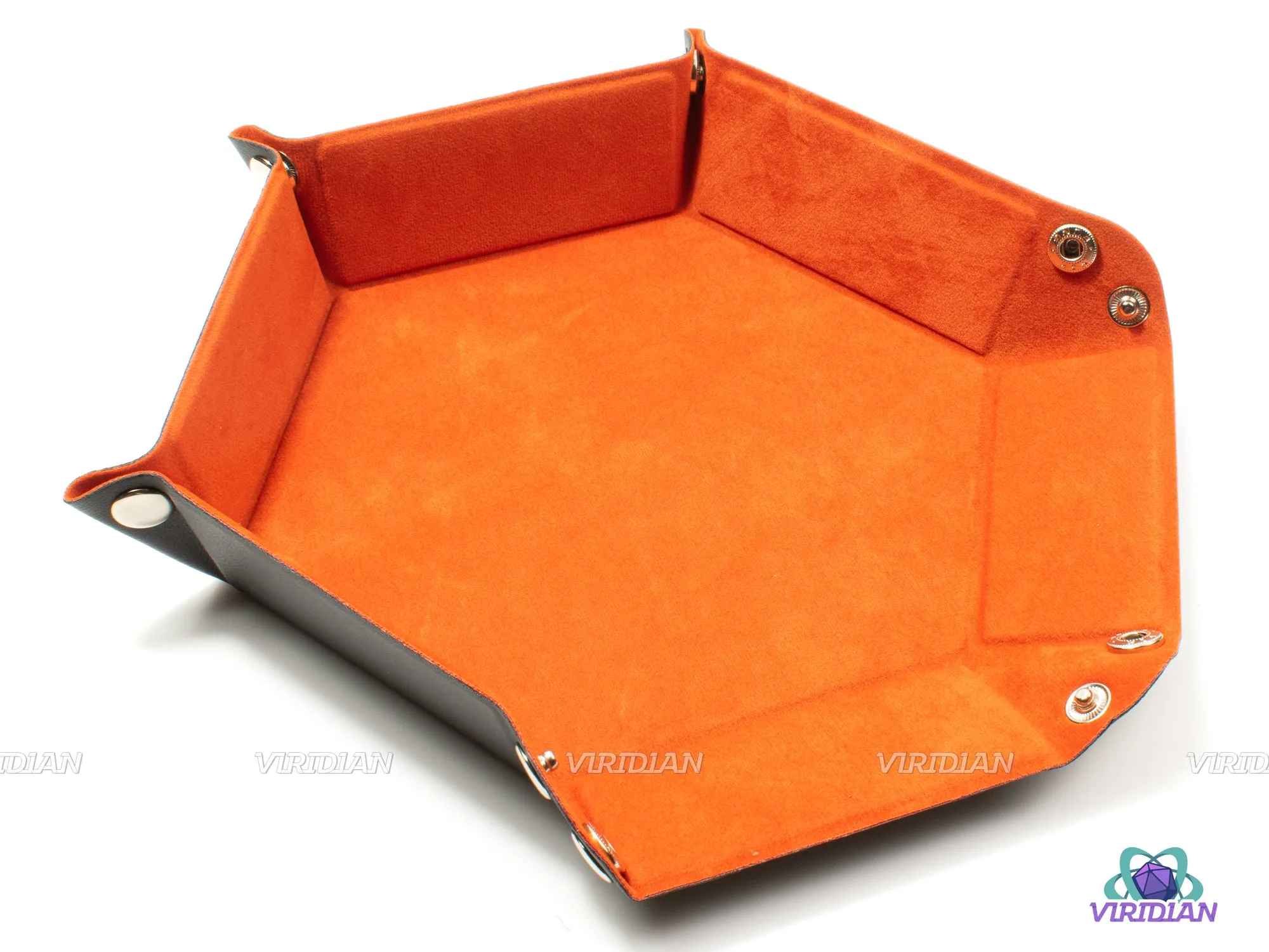 Hexagonal Dice Tray | Foldable Velvet & TPU Leather Rolling Mat |  DnD, RPG Games, TTRPG