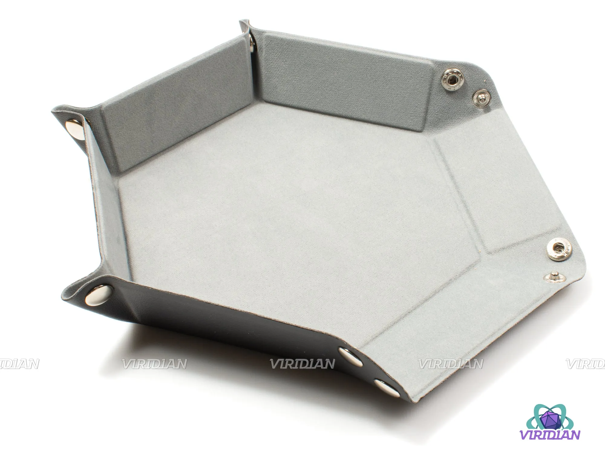 Hexagonal Dice Tray | Foldable Velvet & TPU Leather Rolling Mat |  DnD, RPG Games, TTRPG
