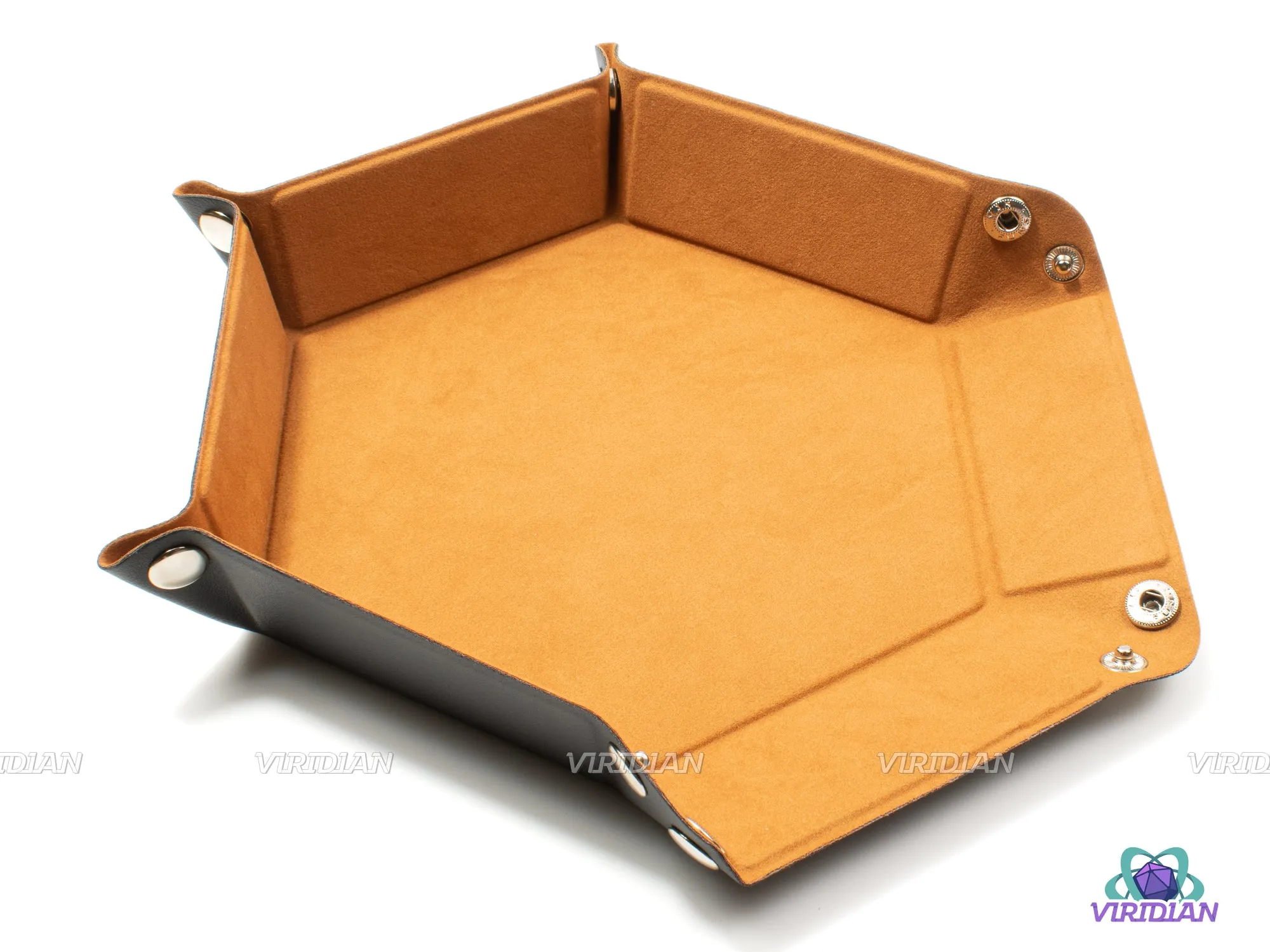 Hexagonal Dice Tray | Foldable Velvet & TPU Leather Rolling Mat |  DnD, RPG Games, TTRPG