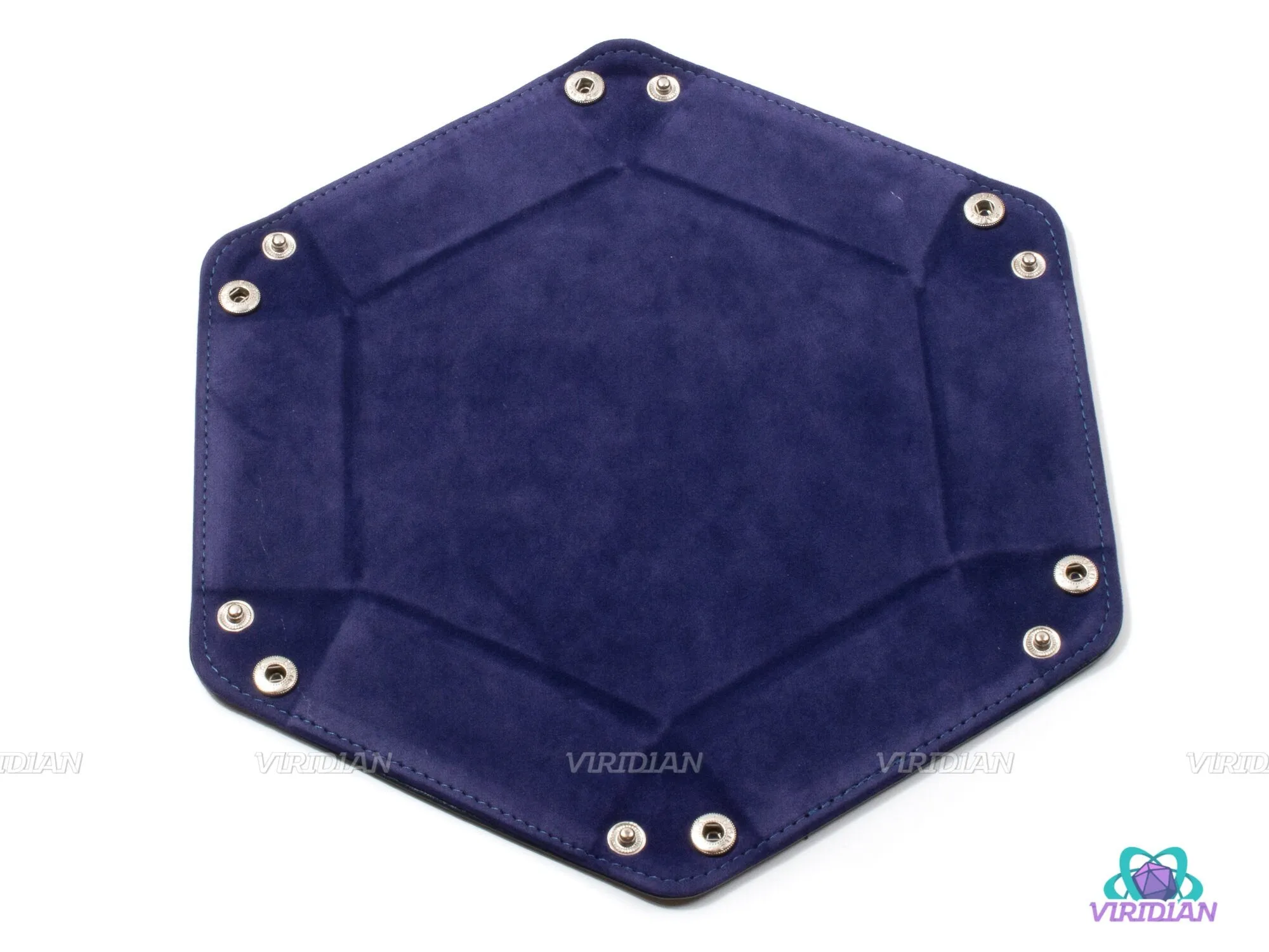 Hexagonal Dice Tray | Foldable Velvet & TPU Leather Rolling Mat |  DnD, RPG Games, TTRPG