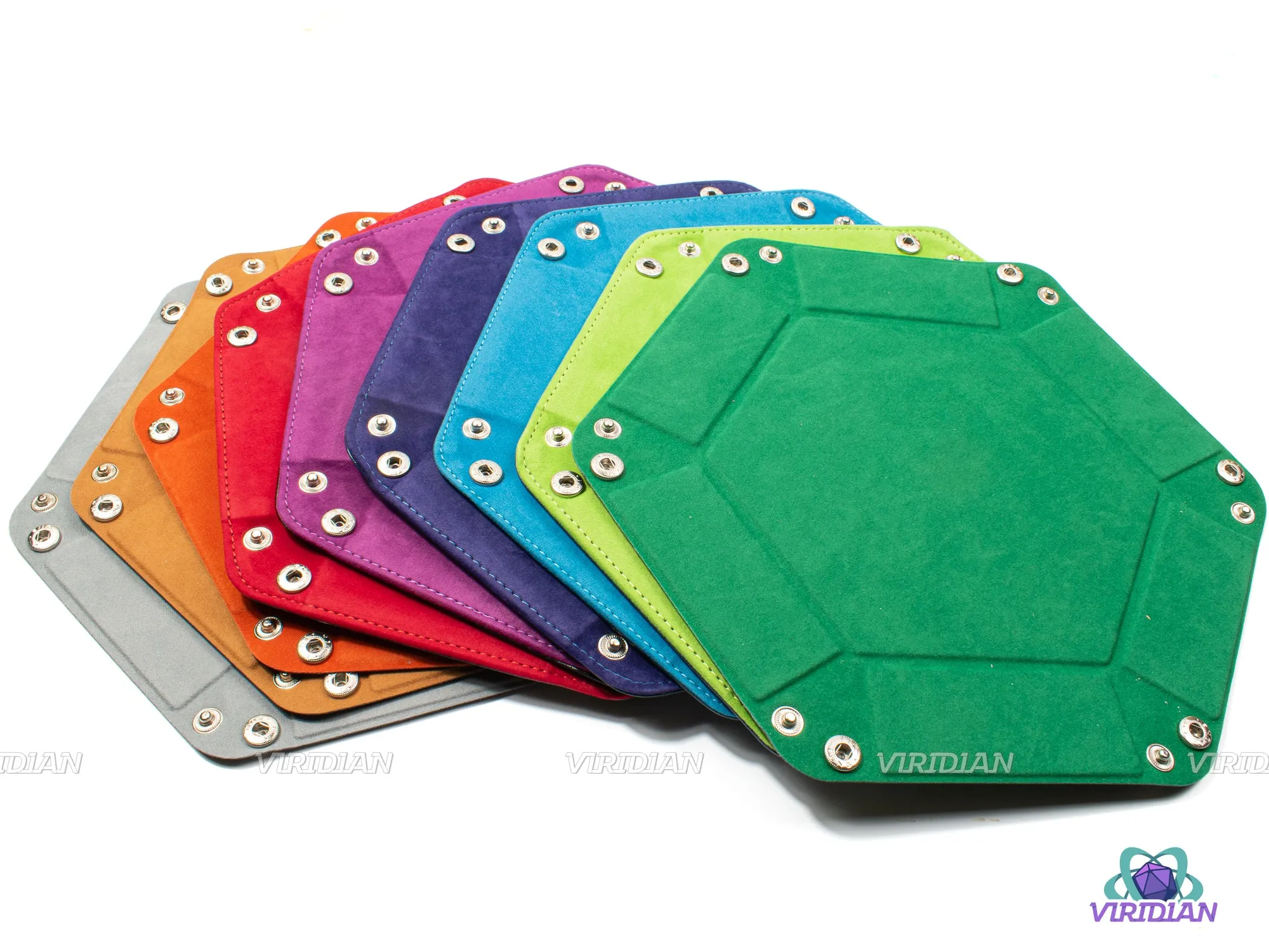 Hexagonal Dice Tray | Foldable Velvet & TPU Leather Rolling Mat |  DnD, RPG Games, TTRPG