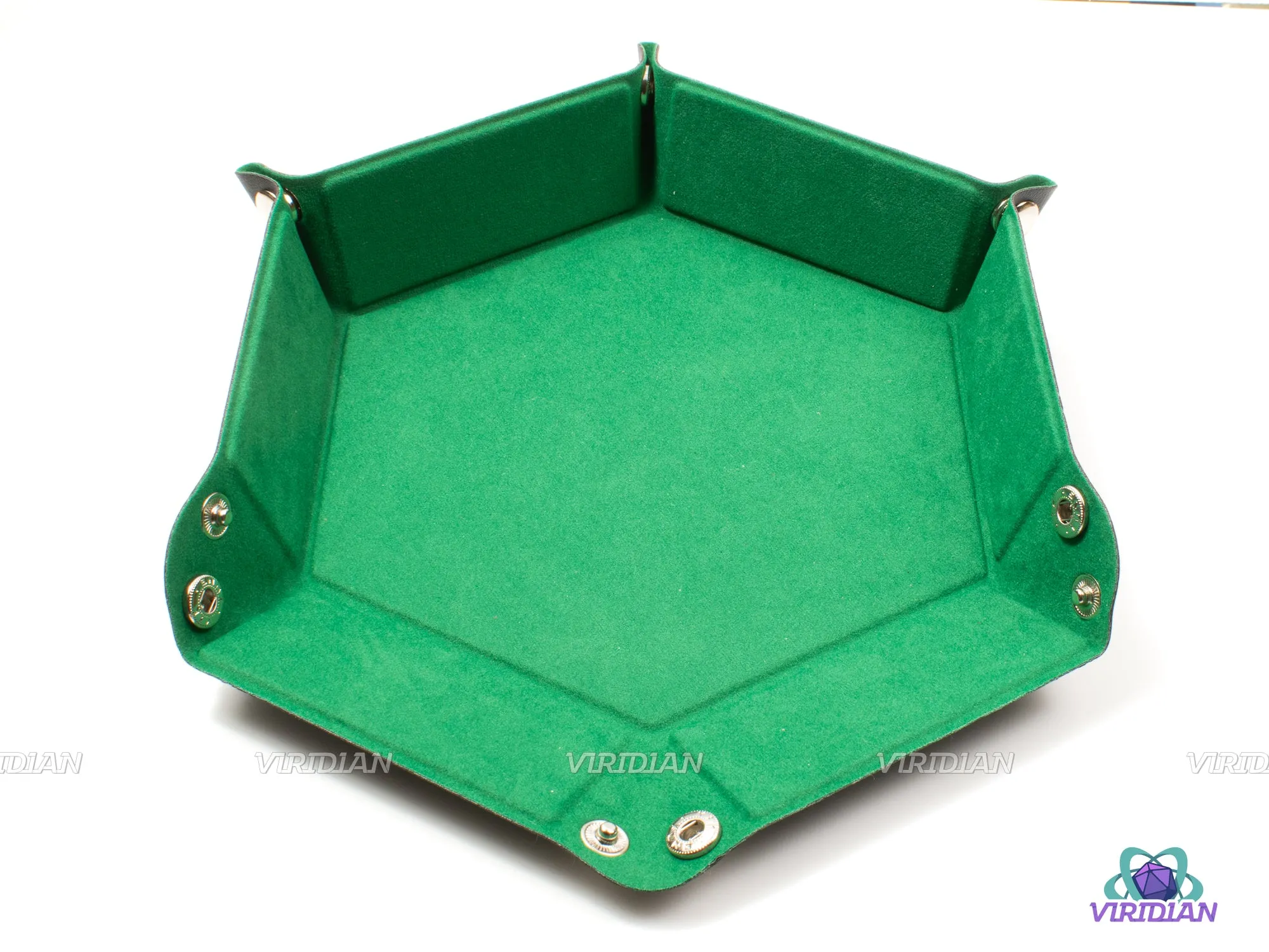 Hexagonal Dice Tray | Foldable Velvet & TPU Leather Rolling Mat |  DnD, RPG Games, TTRPG