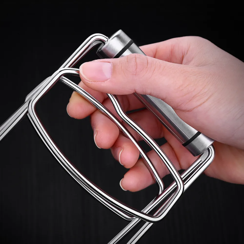 HippoMart Stainless Steel Foldable Hot Dish Gripper Tongs
