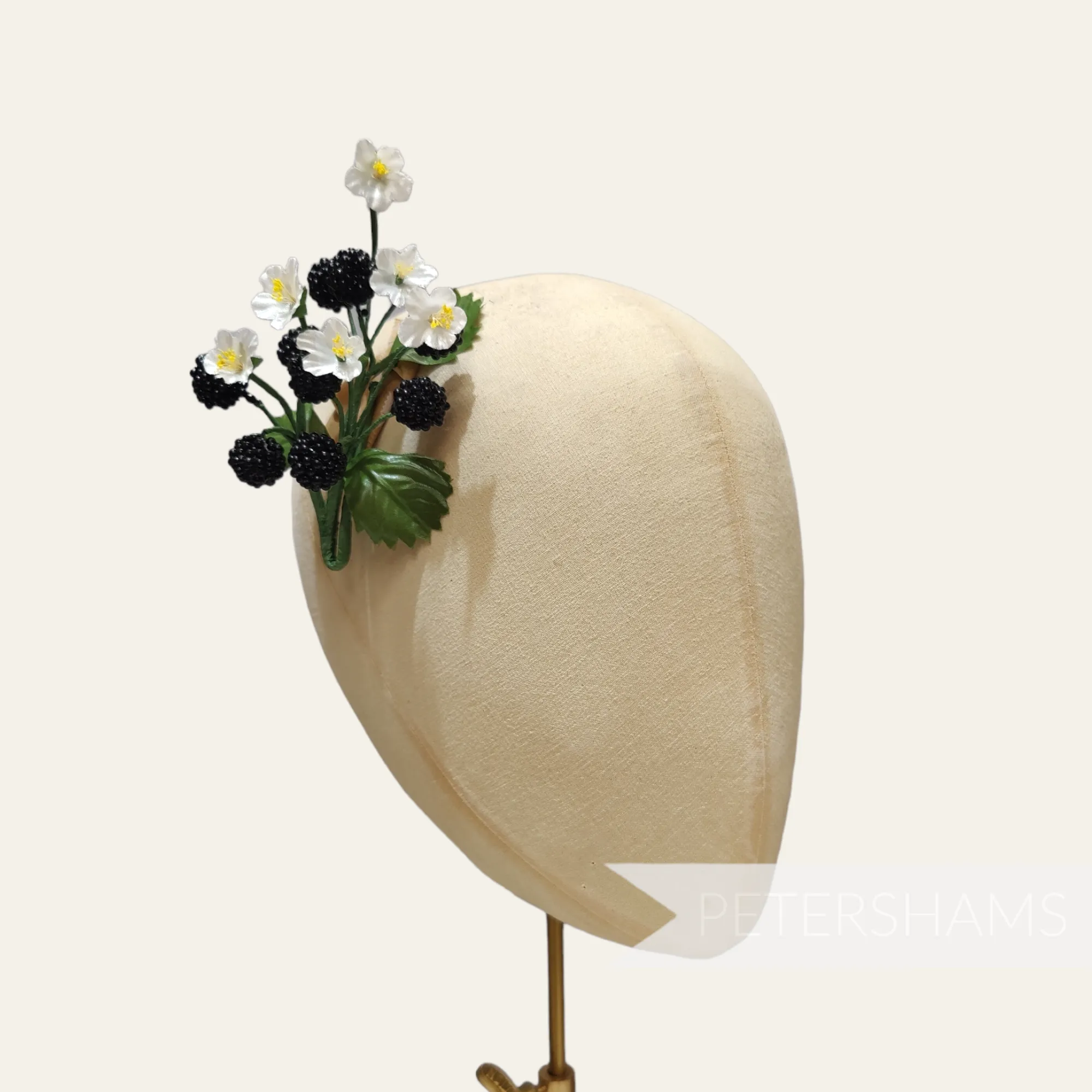 'Issac' Vintage Blackberry & Blossom Millinery Hat Mount