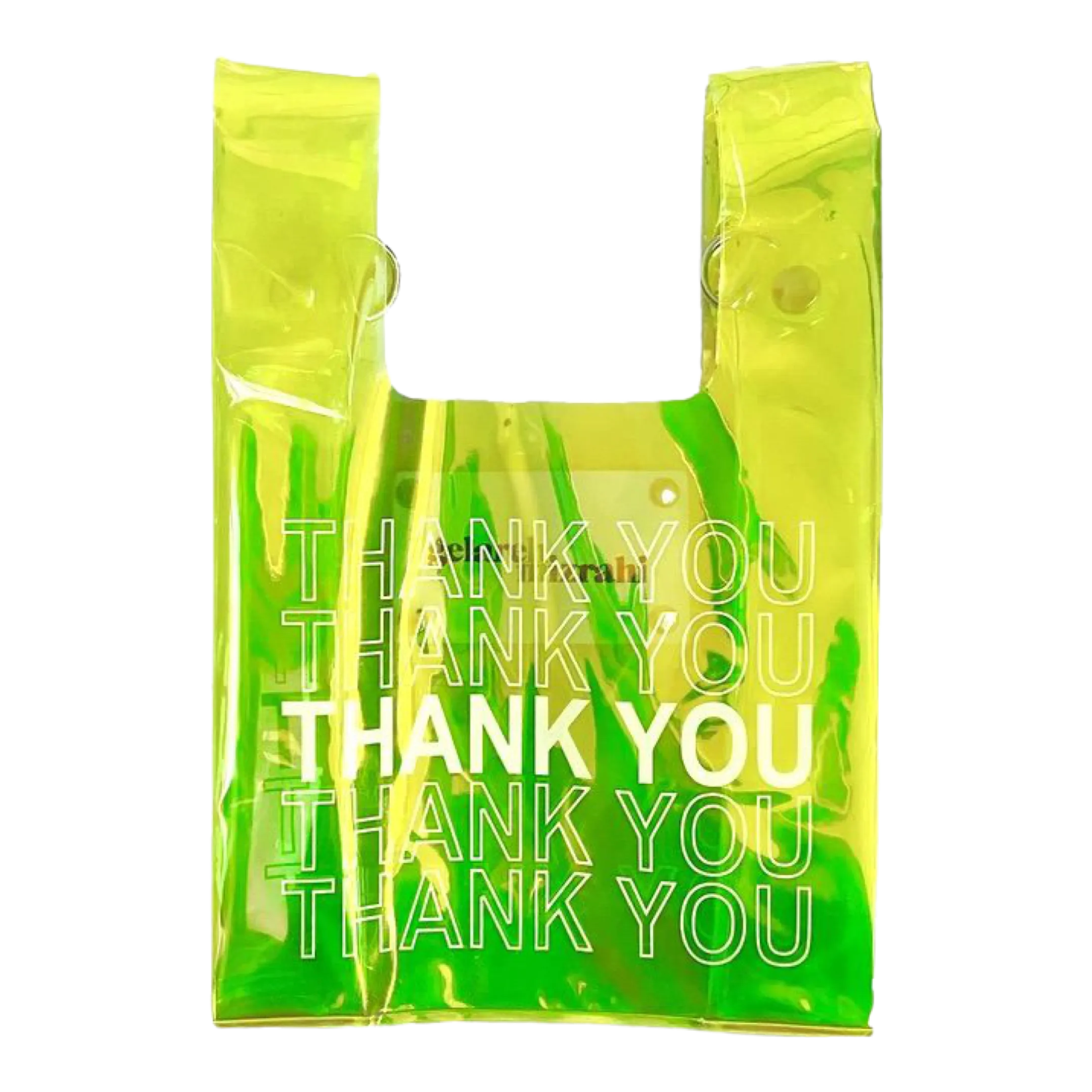 ITSY BITSY MICRO MINI THANK YOU NEON GREEN BAG