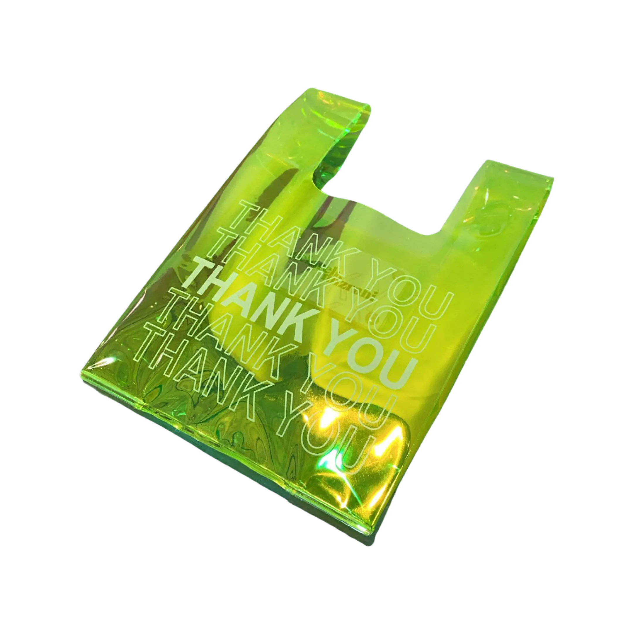 ITSY BITSY MICRO MINI THANK YOU NEON GREEN BAG