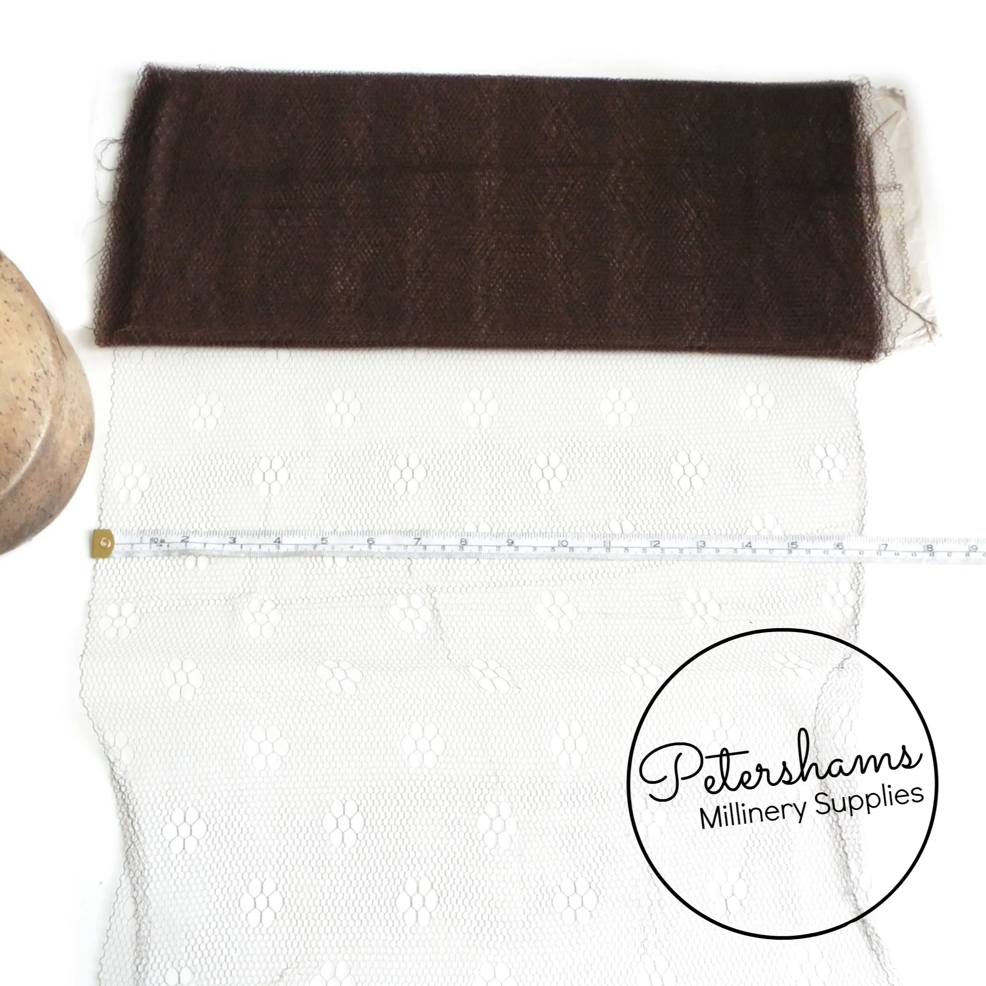 'Kat' Vintage 1940s/50s Brown Floral Pattern Veiling - 1m