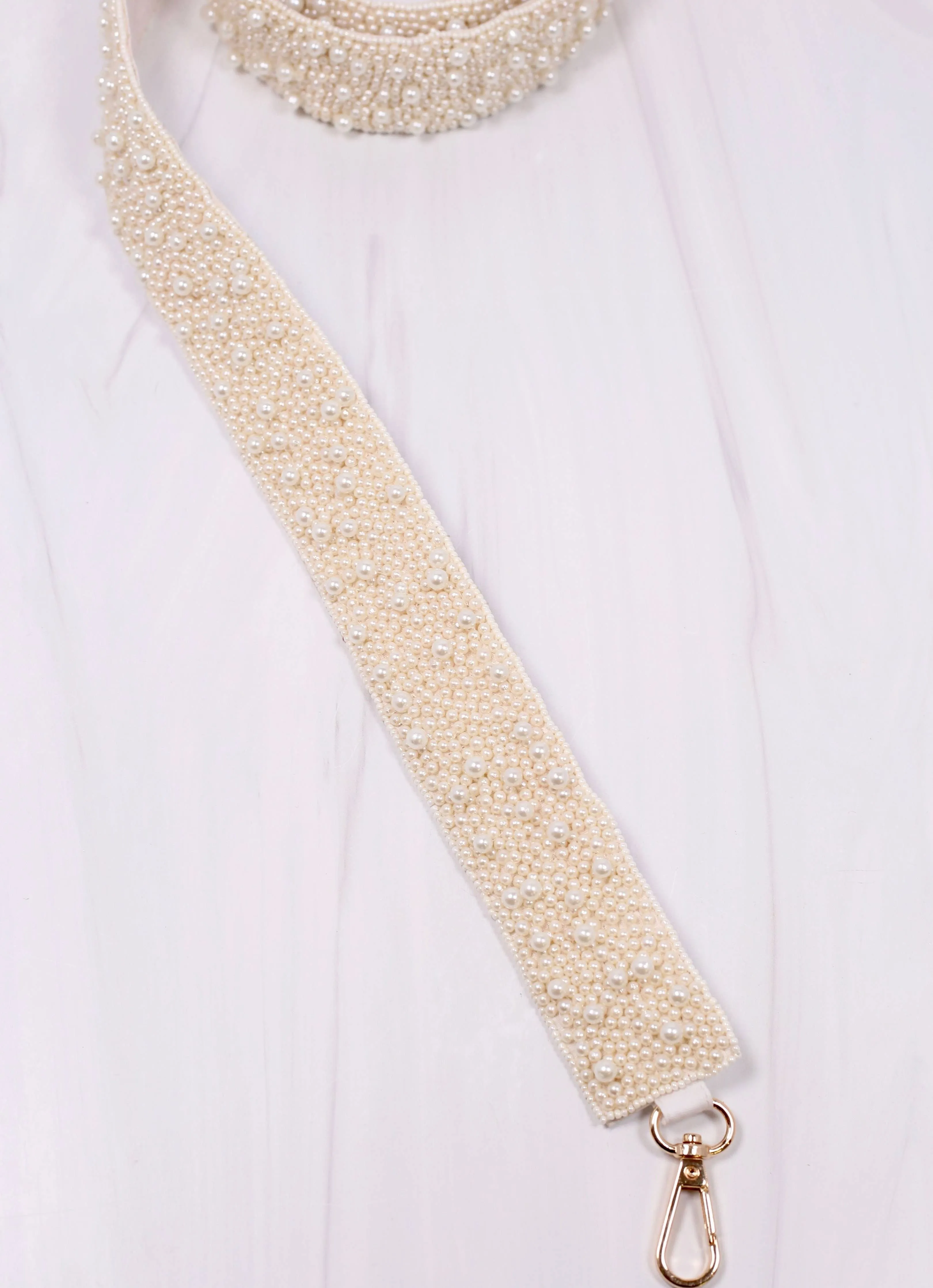 Kayla Pearl Crossbody Strap IVORY