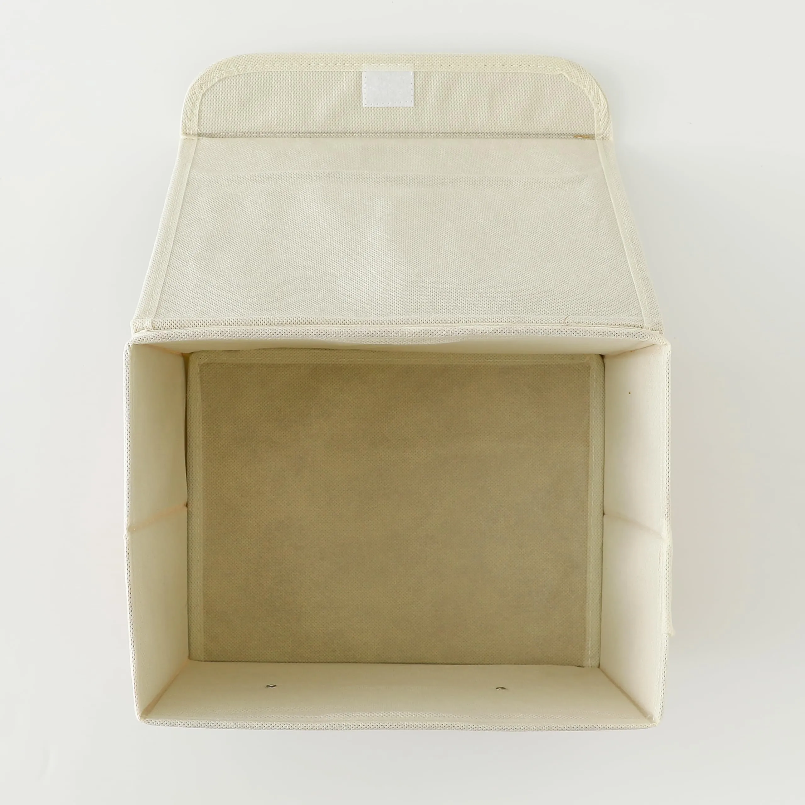 Kuber Industries Large Storage Box With Lid|Foldable Toys Storage Bin|Wardrobe Organizer For clothes|Front Handle & Sturdy Pack Of-3 (Khadi)