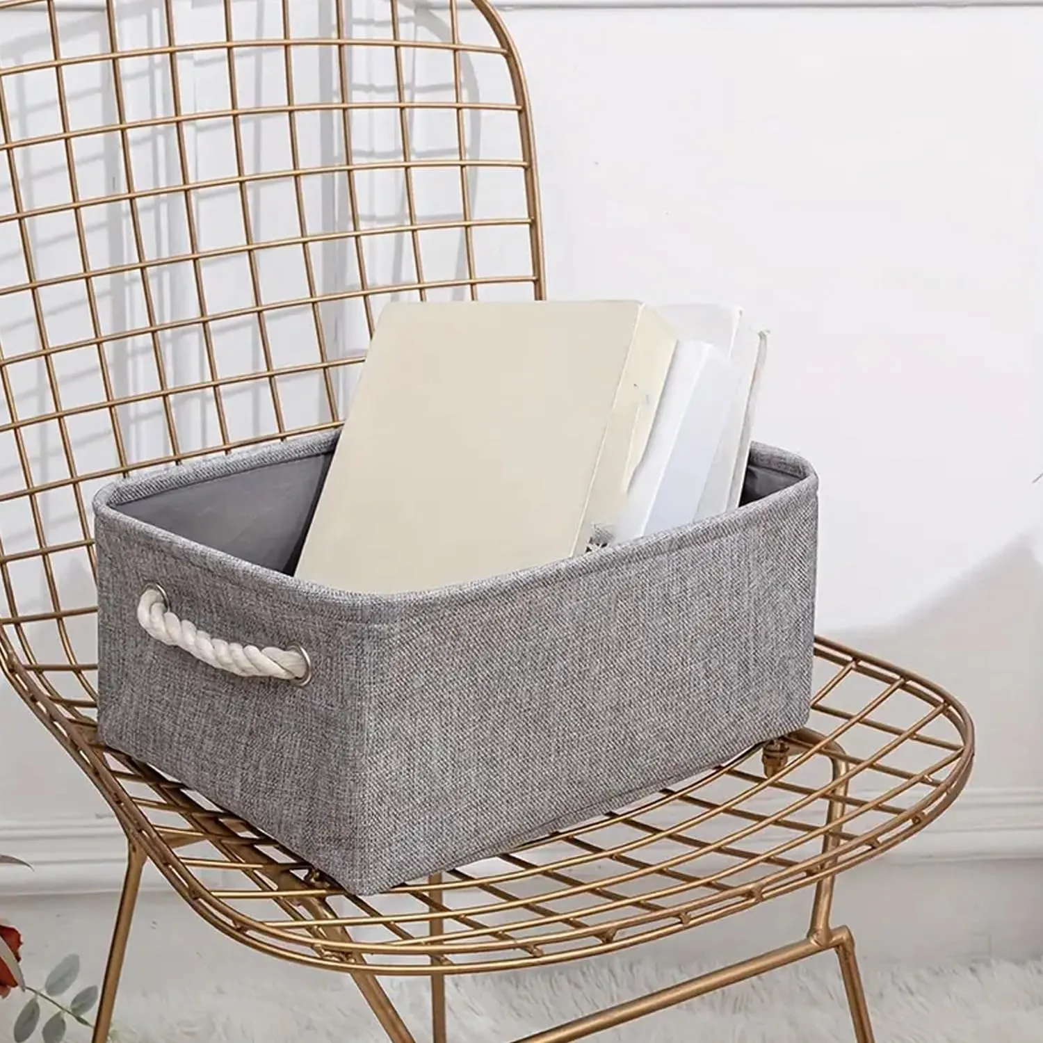 Kuber Industries Stackable Storage Basket|Foldable Toy Storage Bin|Wardrobe Organizer for Clothes|3 Different Sizes (Grey) (Pack of 6)