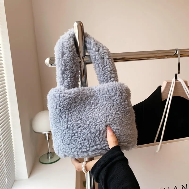 Ladies Bucket Bag Faux Fur Tote Bag-Showtown