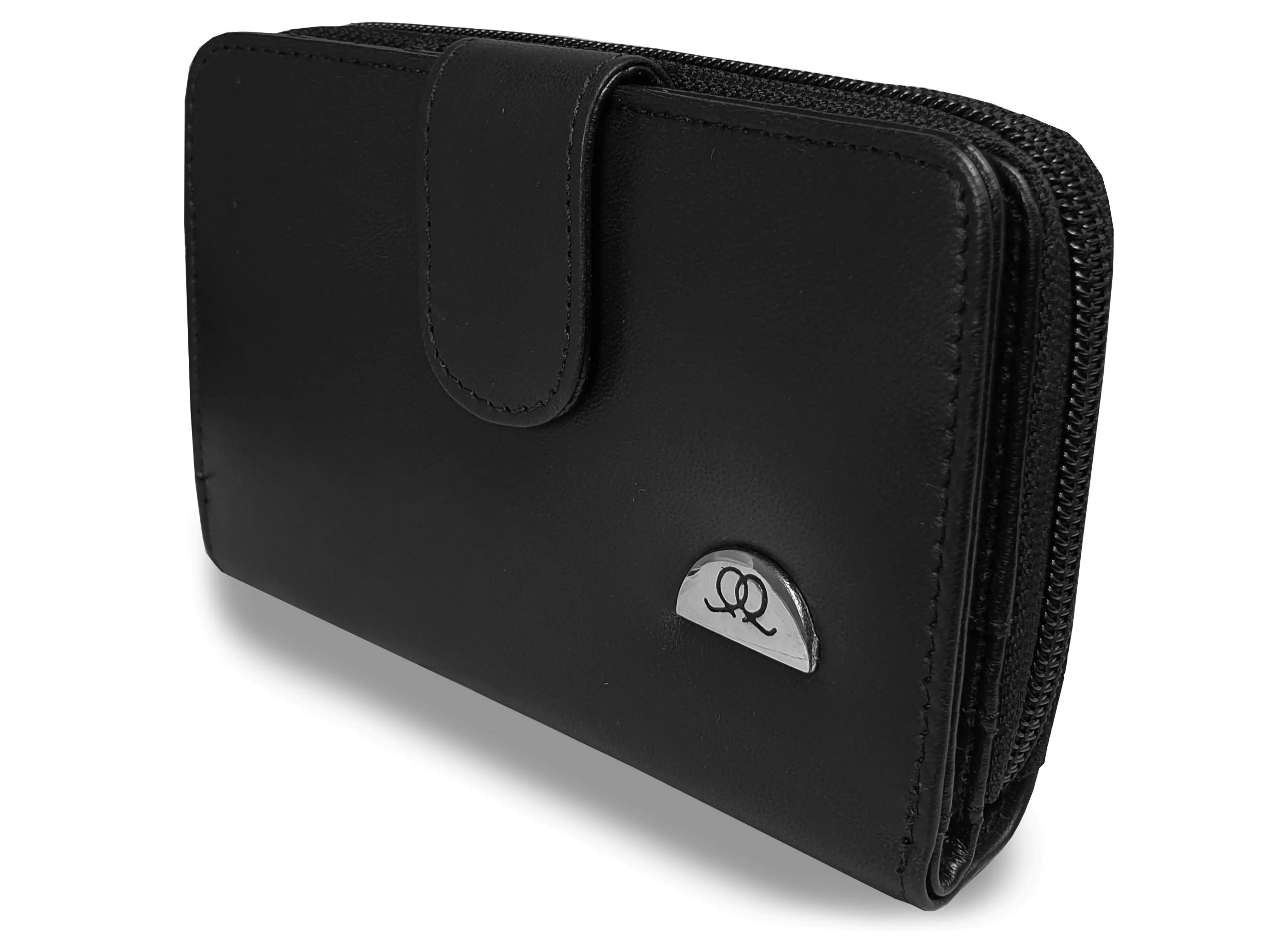 Ladies Designer Leather Purse, RFID Protected Card Slots, Coin Section QL115