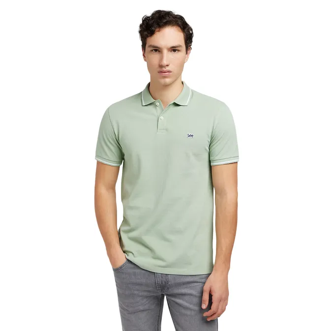 Lee polo manica corta da uomo in cotone pique 112349953 verde salvia