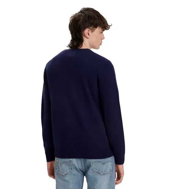Levi's maglioncino girocollo da uomo manica lunga Housemark A4320-0001 blu