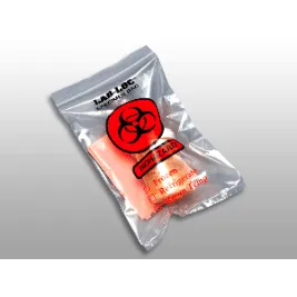 LK Packaging 3 Wall Biohazard Specimen Transfer Bag, Reclosable, 2 mil, 6" x 9"