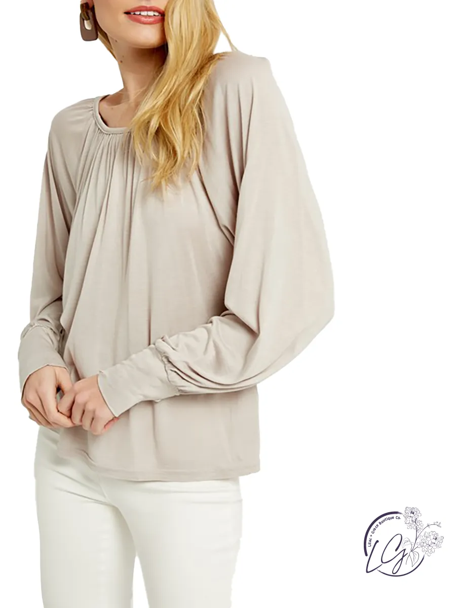 Made For This Pleated Long Sleeve