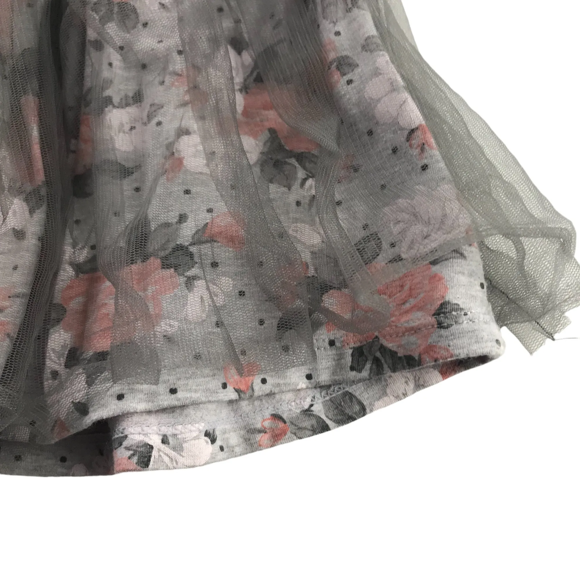 Mayoral Skirt Age 5 Grey Tulle Floral Print
