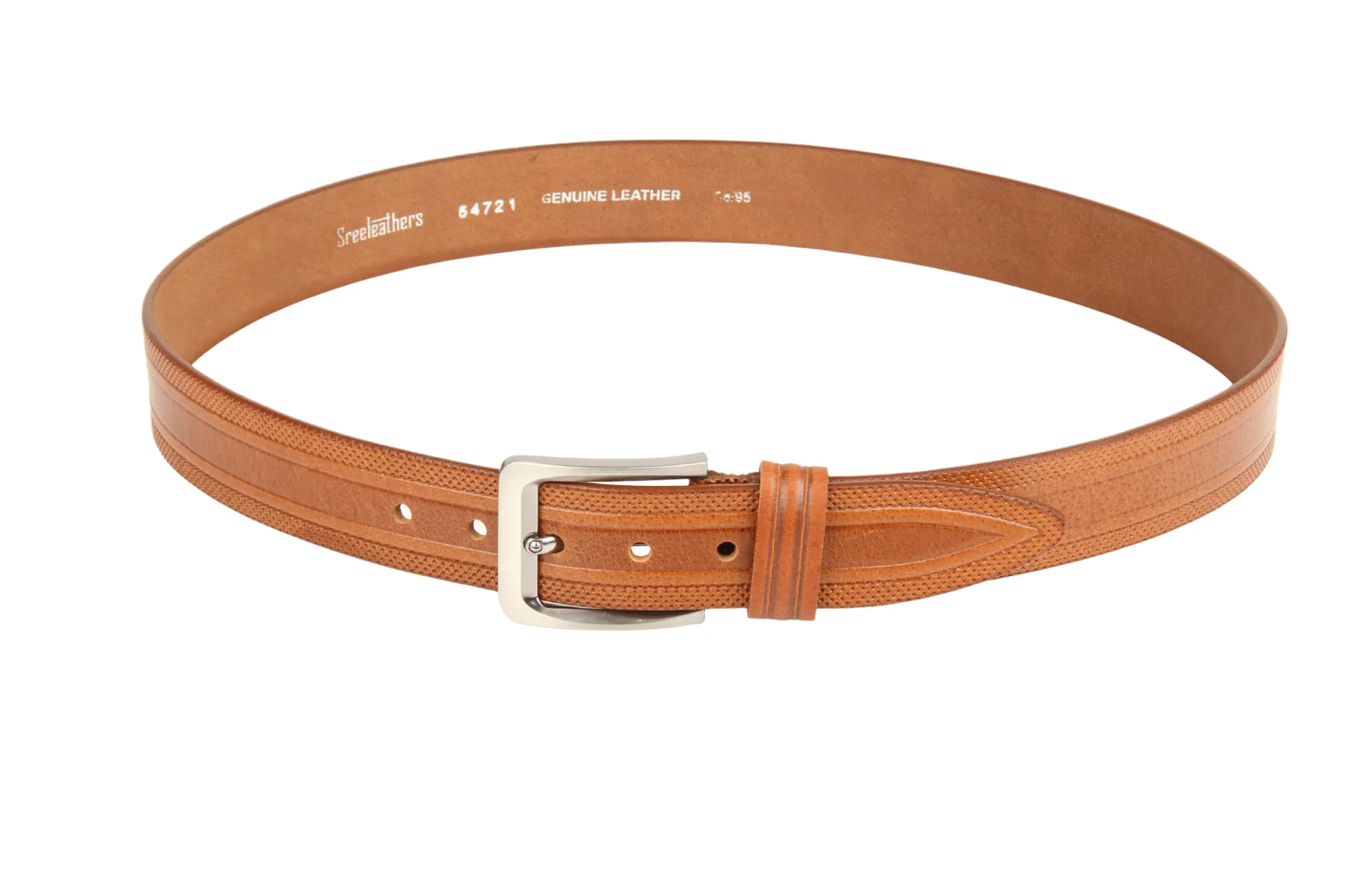 Mens Premium Casual leather Belt 54763 (Tan)