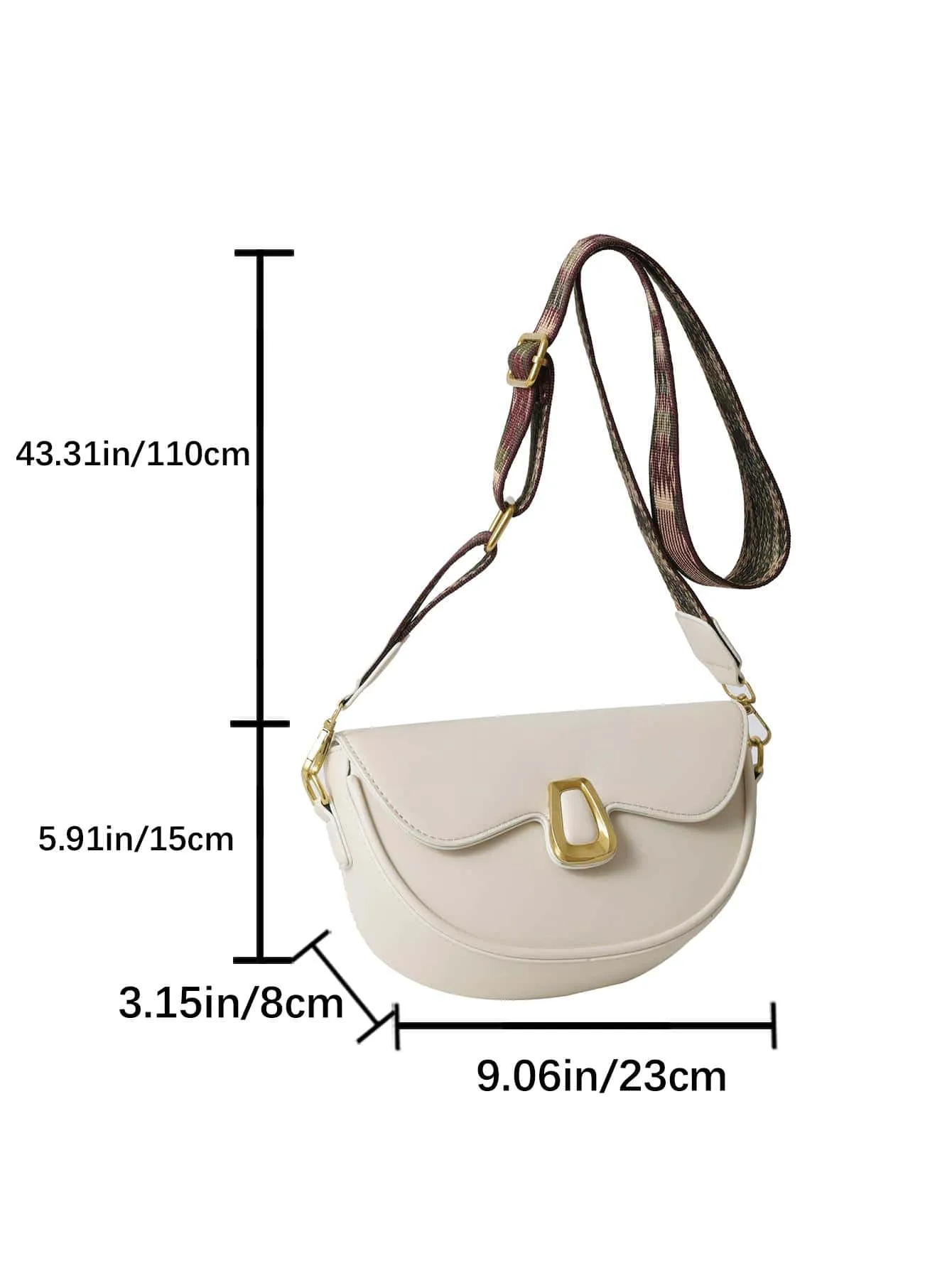 Metal Decor Flap Saddle Bag