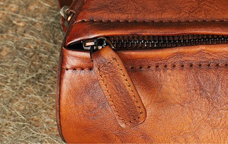 Mini Ladies Cowhide Leather Crossbody Bag Purse Cylindrical Side Bags For Women