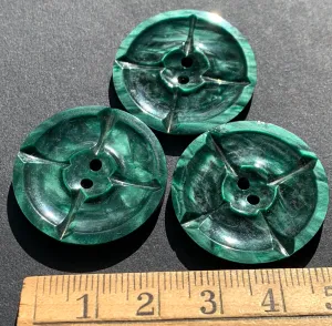 Mottled Forest Green 2.7cm Vintage Lucite Buttons
