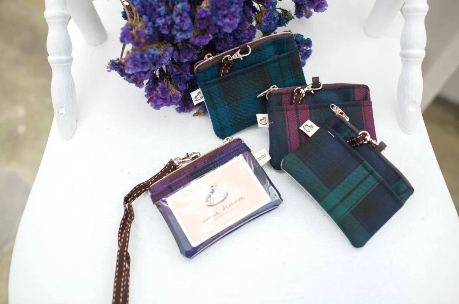 Navy Blue Lemon Grove Card & Coin Purse