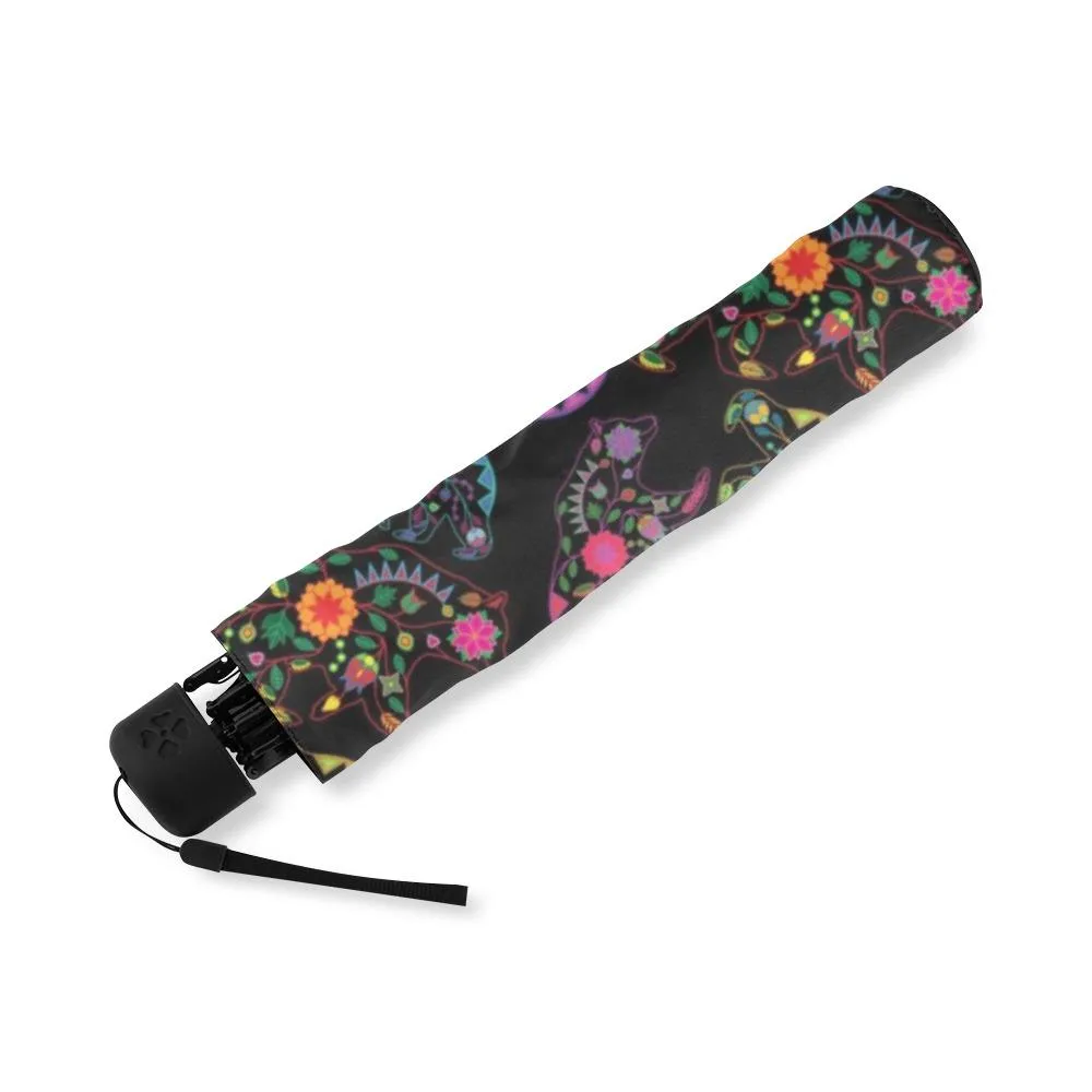 Neon Floral Bears Foldable Umbrella