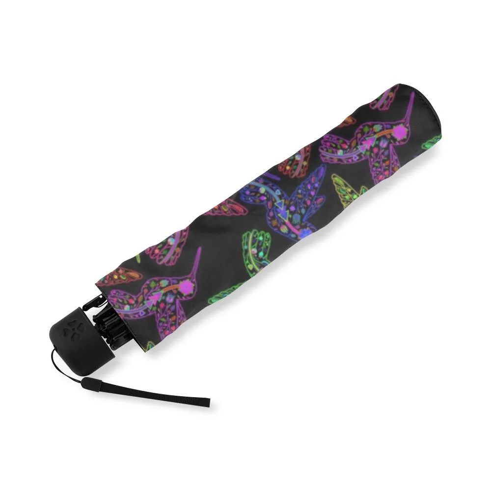 Neon Floral Hummingbirds Foldable Umbrella