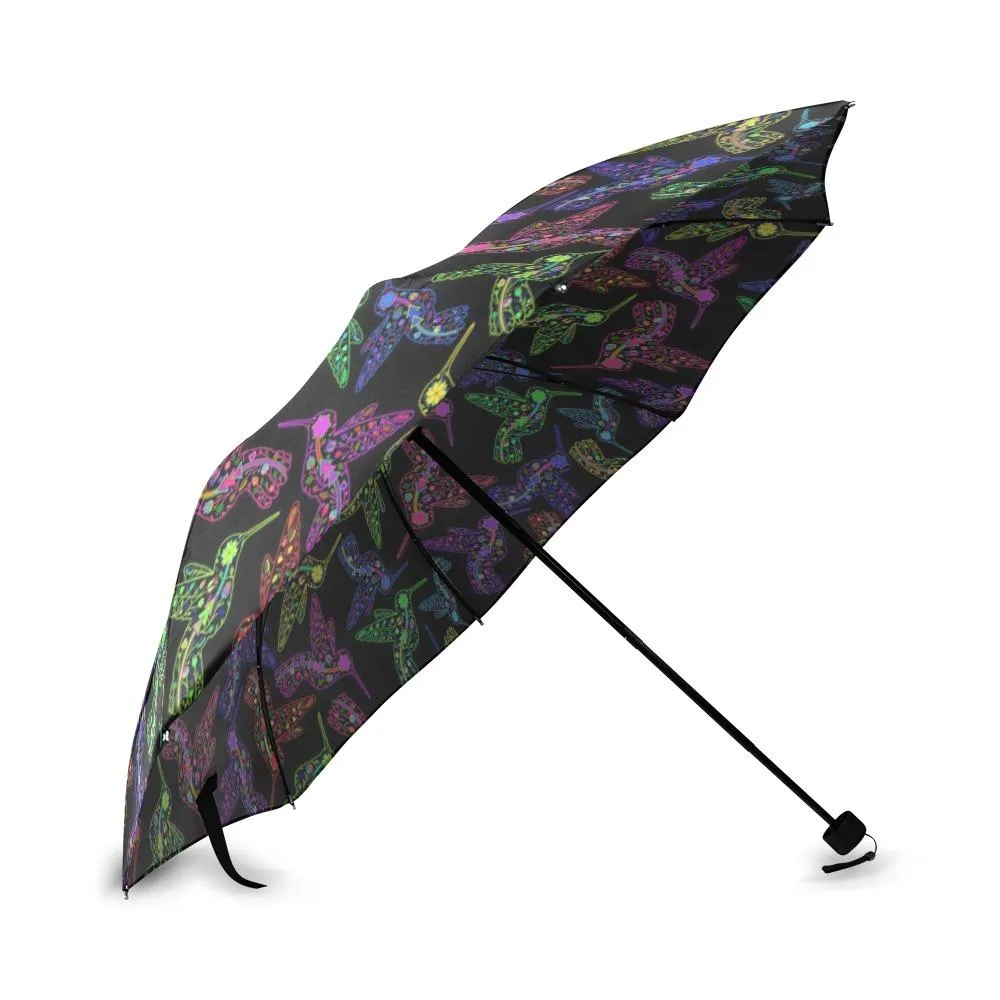Neon Floral Hummingbirds Foldable Umbrella