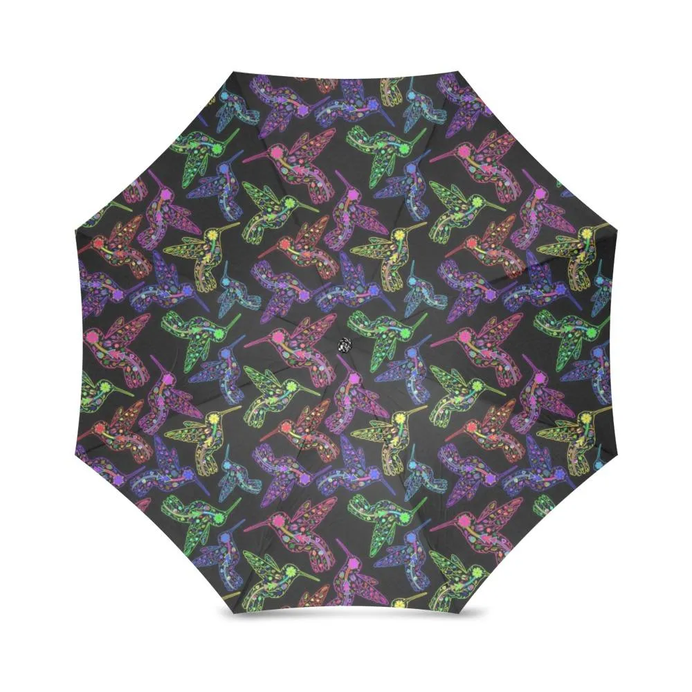 Neon Floral Hummingbirds Foldable Umbrella