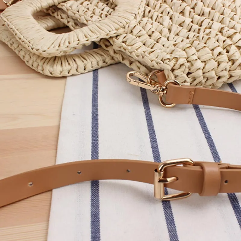 Paziye Round Semi Circle Straw Tote Bag