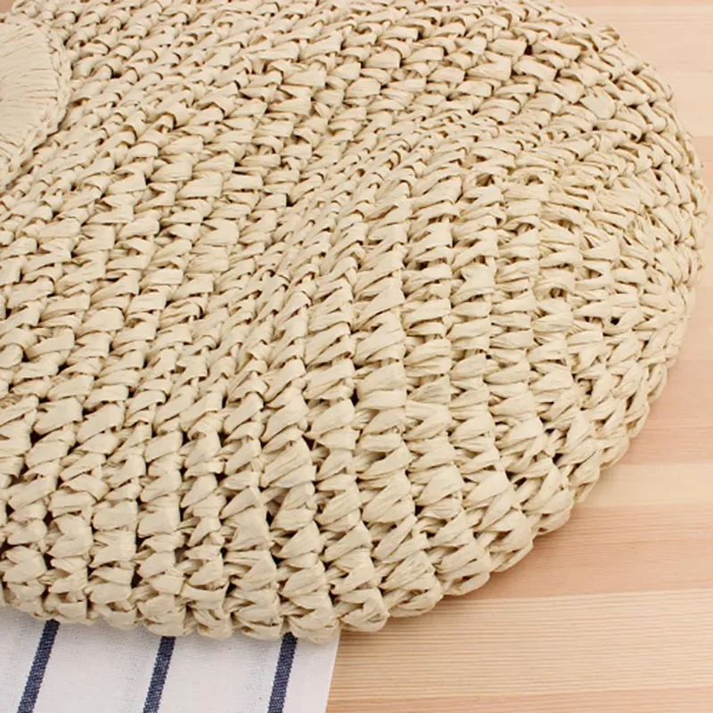 Paziye Round Semi Circle Straw Tote Bag