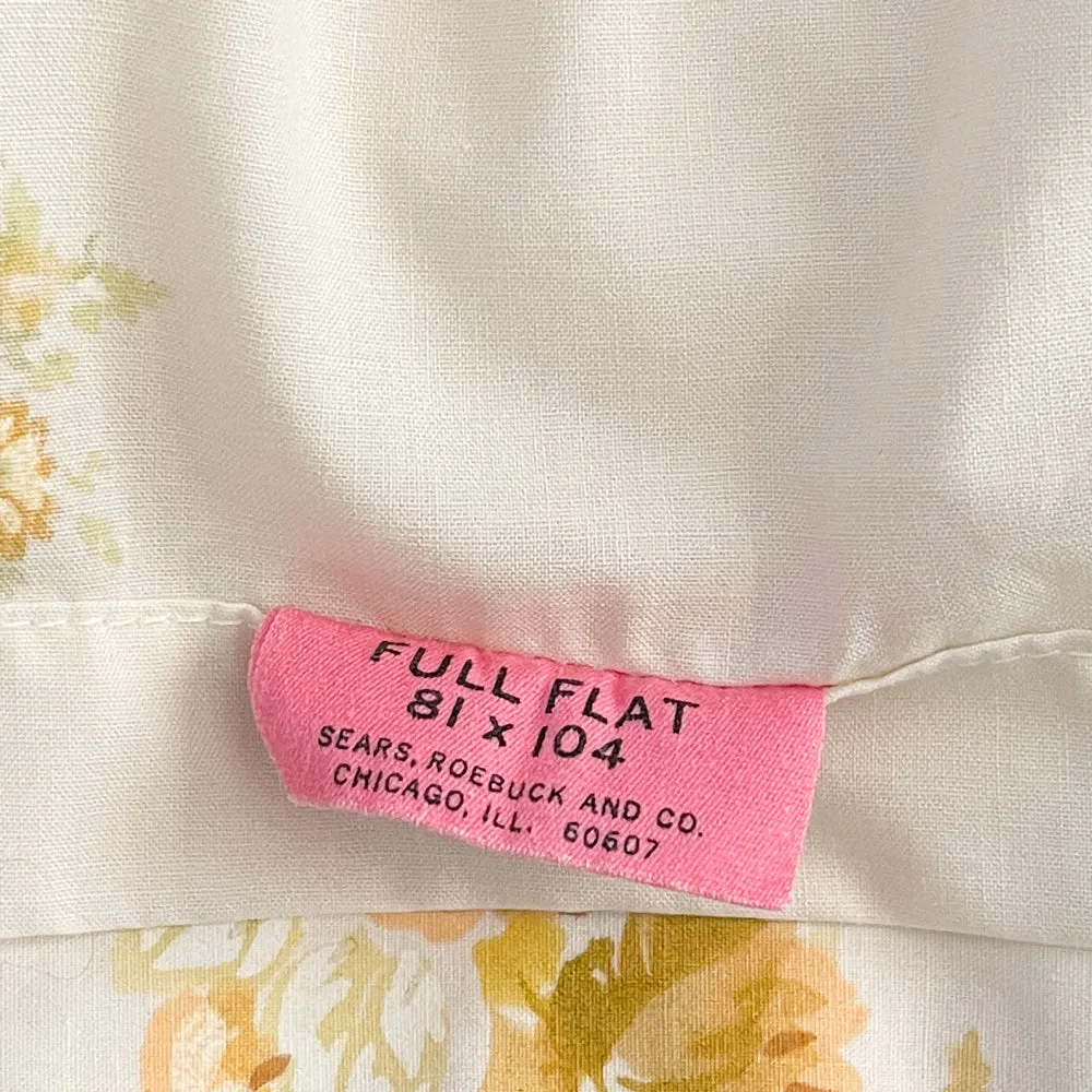 Percale Perma-Prest Full Flat Sheet - Vintage