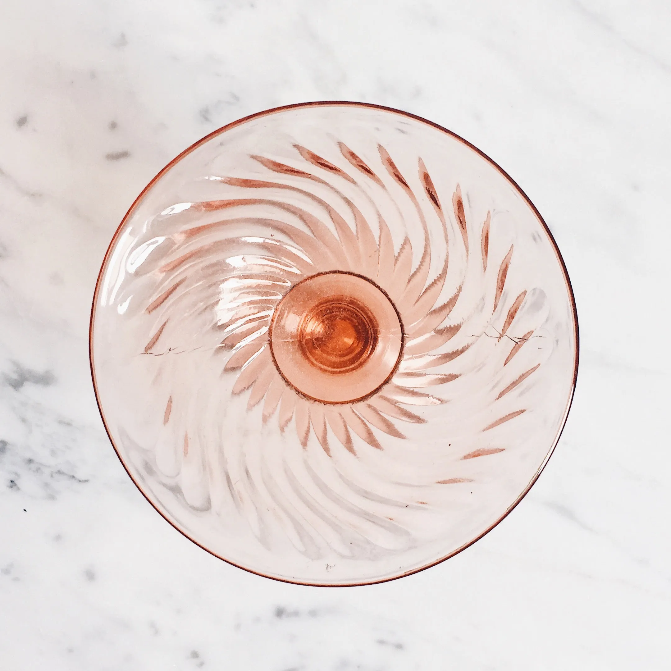 Pink Intoxication Antique Glass Footed Sherbert