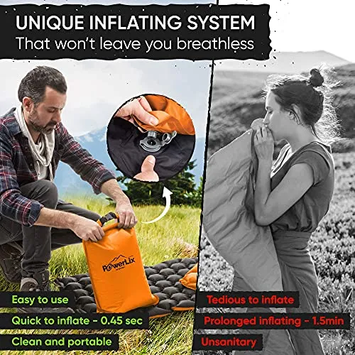 POWERLIX Sleeping Pad – Ultralight Inflatable Sleeping Mat