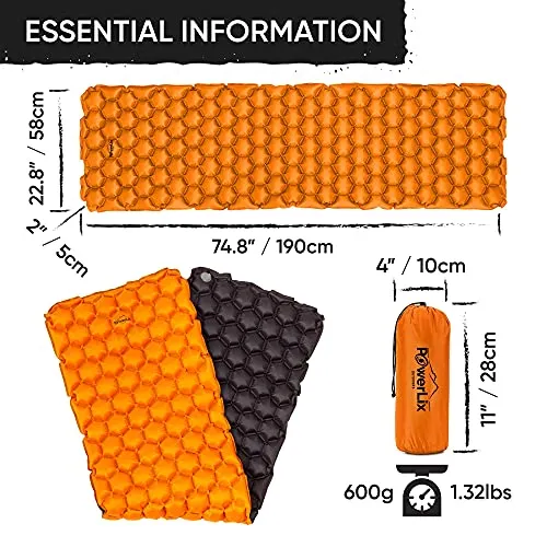 POWERLIX Sleeping Pad – Ultralight Inflatable Sleeping Mat