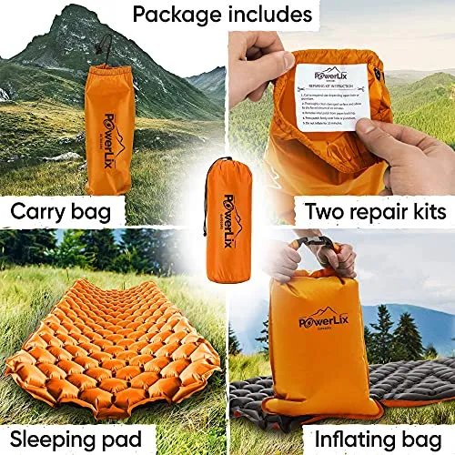 POWERLIX Sleeping Pad – Ultralight Inflatable Sleeping Mat