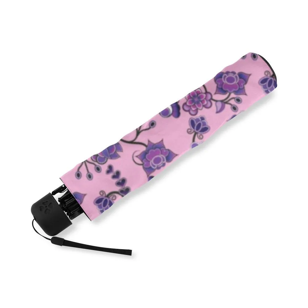 Purple Floral Amour Foldable Umbrella