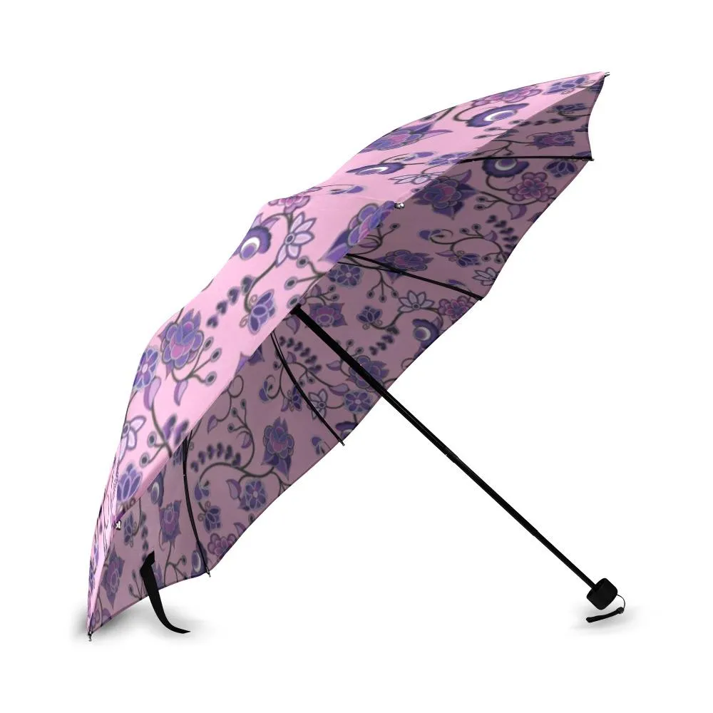 Purple Floral Amour Foldable Umbrella