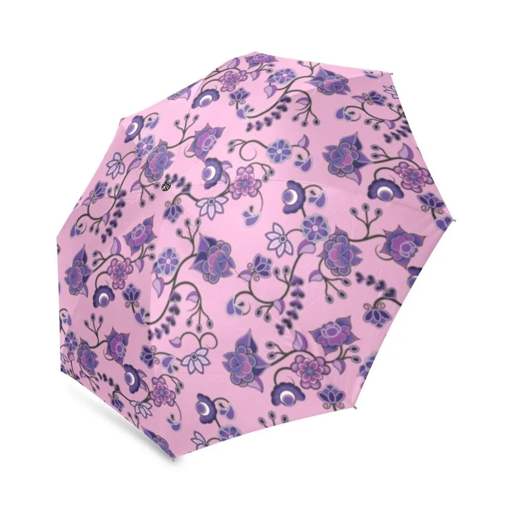 Purple Floral Amour Foldable Umbrella