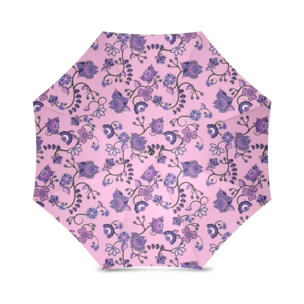 Purple Floral Amour Foldable Umbrella