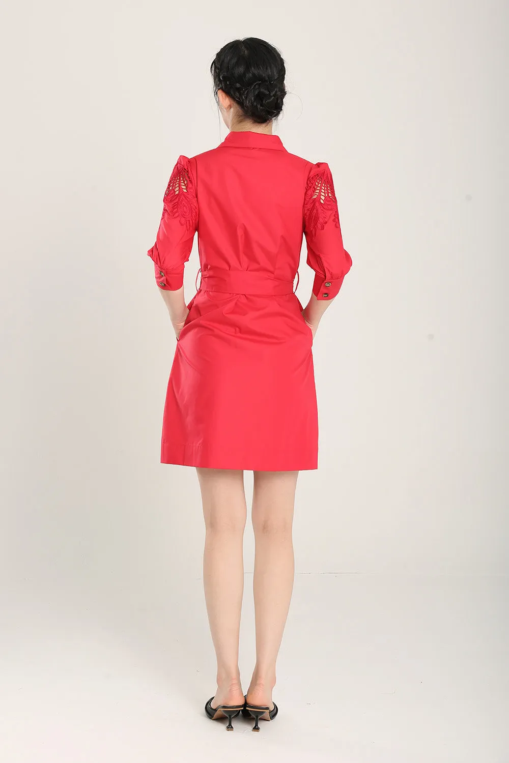 Pvara Midi Dress in Red