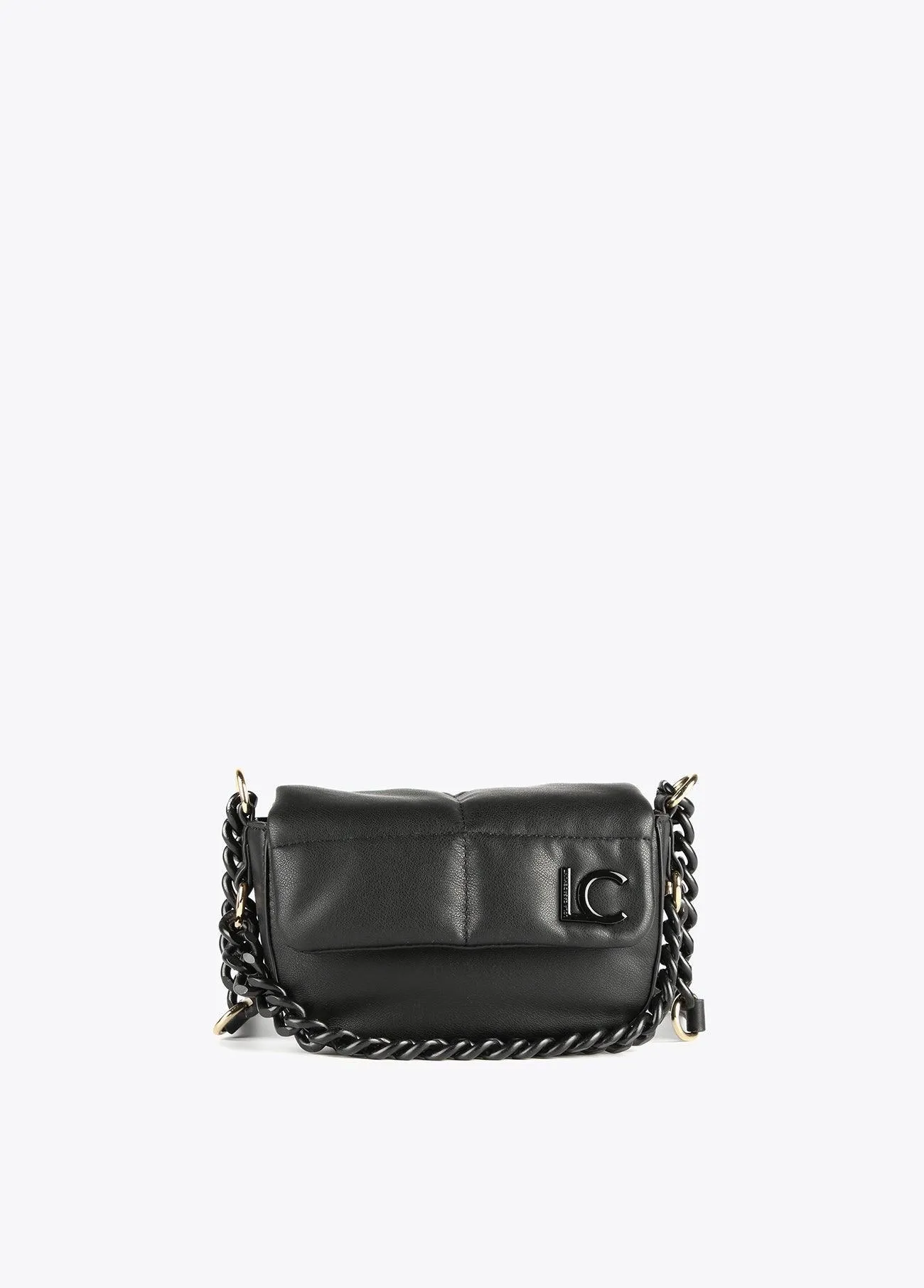 Quilted crossbody bag with flap
