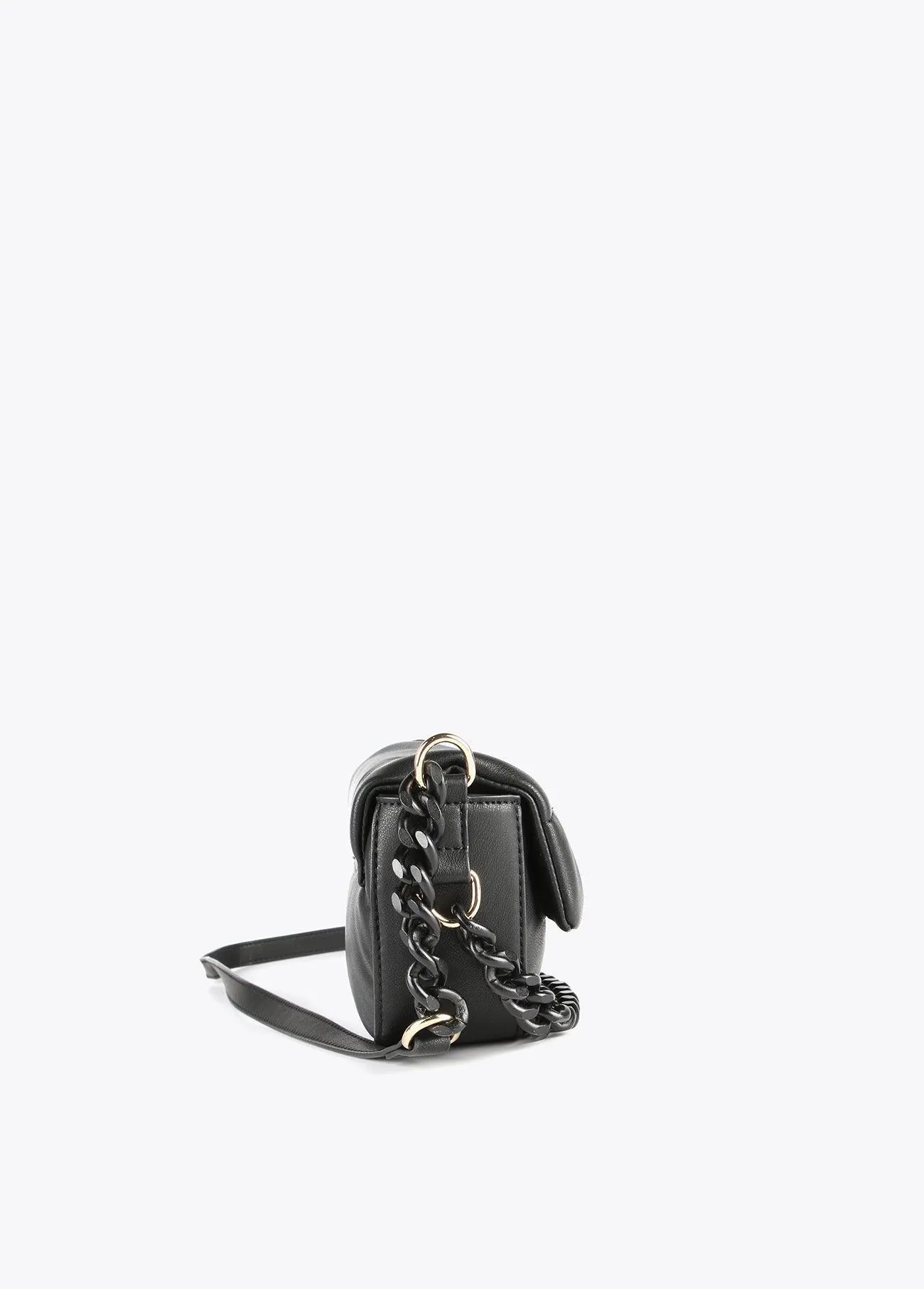 Quilted crossbody bag with flap