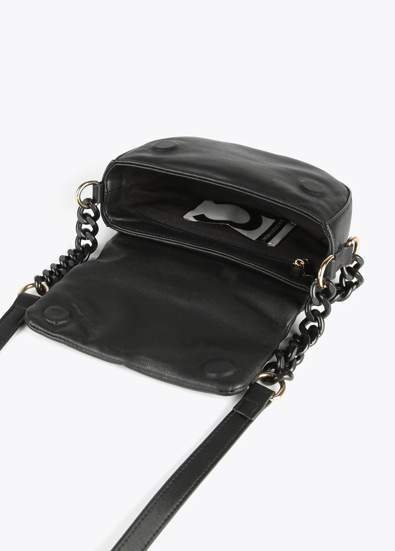 Quilted crossbody bag with flap