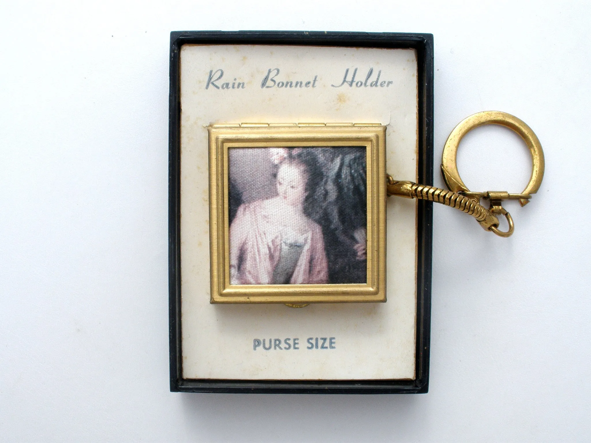 Rain Bonnet Holder Key Chain Purse Size Vintage