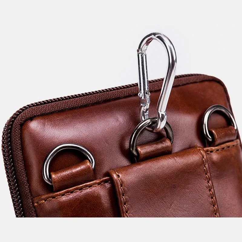 Retro Genuine Belt Wallet Multifunctional Waist Bag Messenger Bag