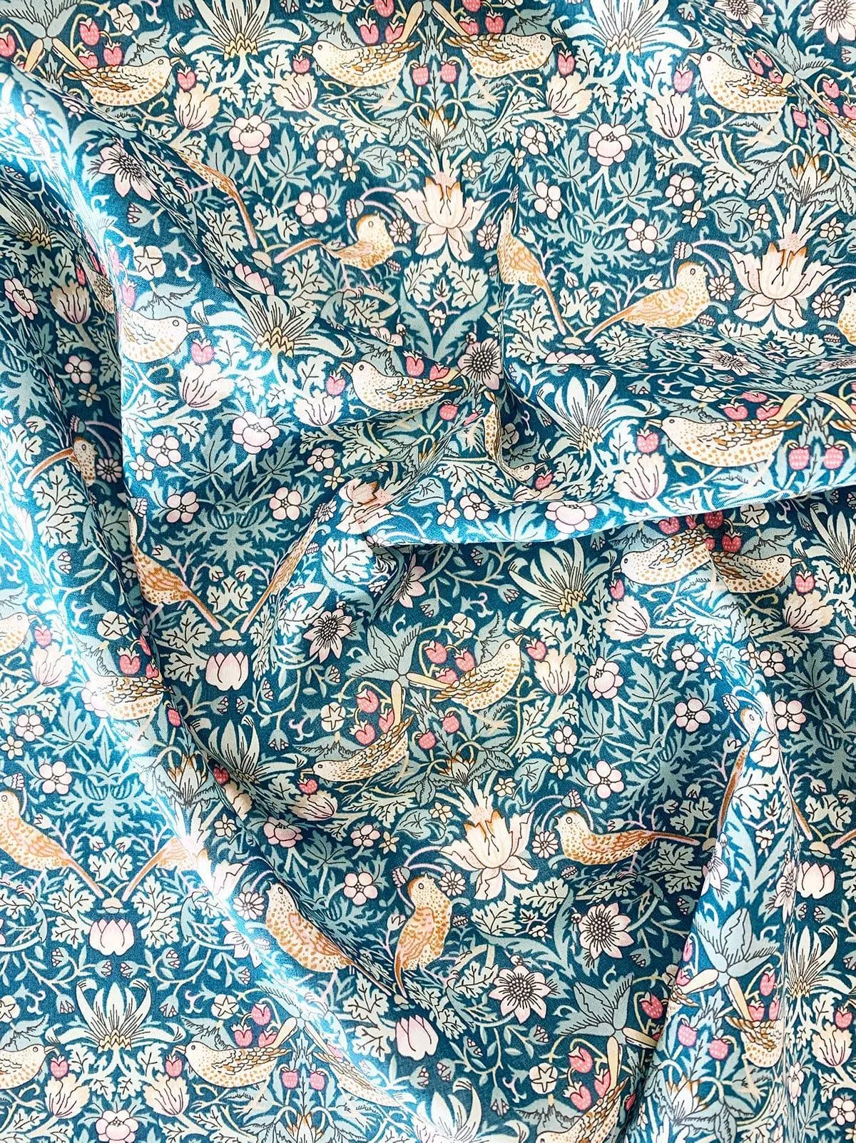 Reusable Shopping Bag made with Liberty Fabric STRAWBERRY THIEF
