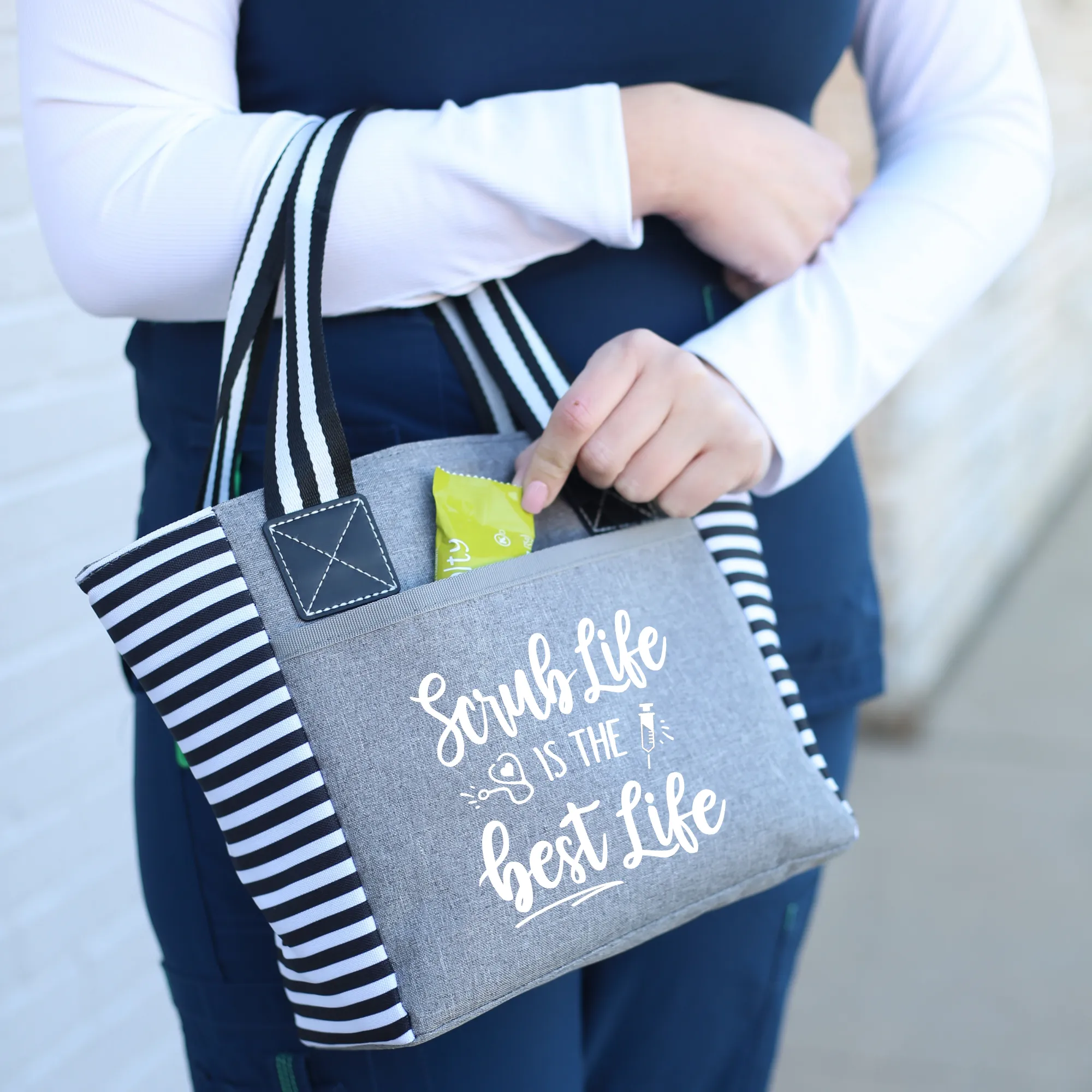 Scrub Life Kaylee Gray Tote Bag for Medical Workers