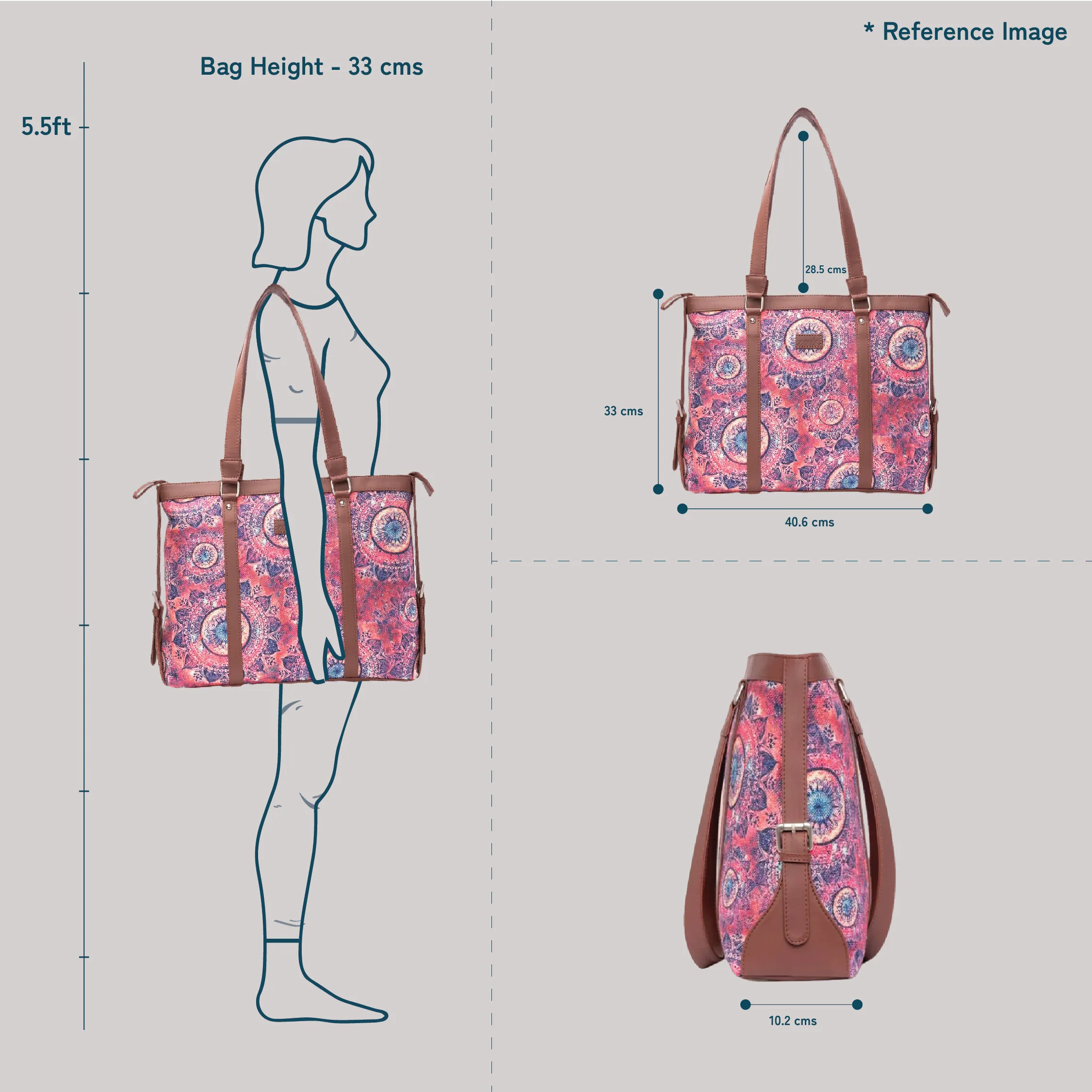 Shobha Niwas Lotus Motif Women's Office Bag